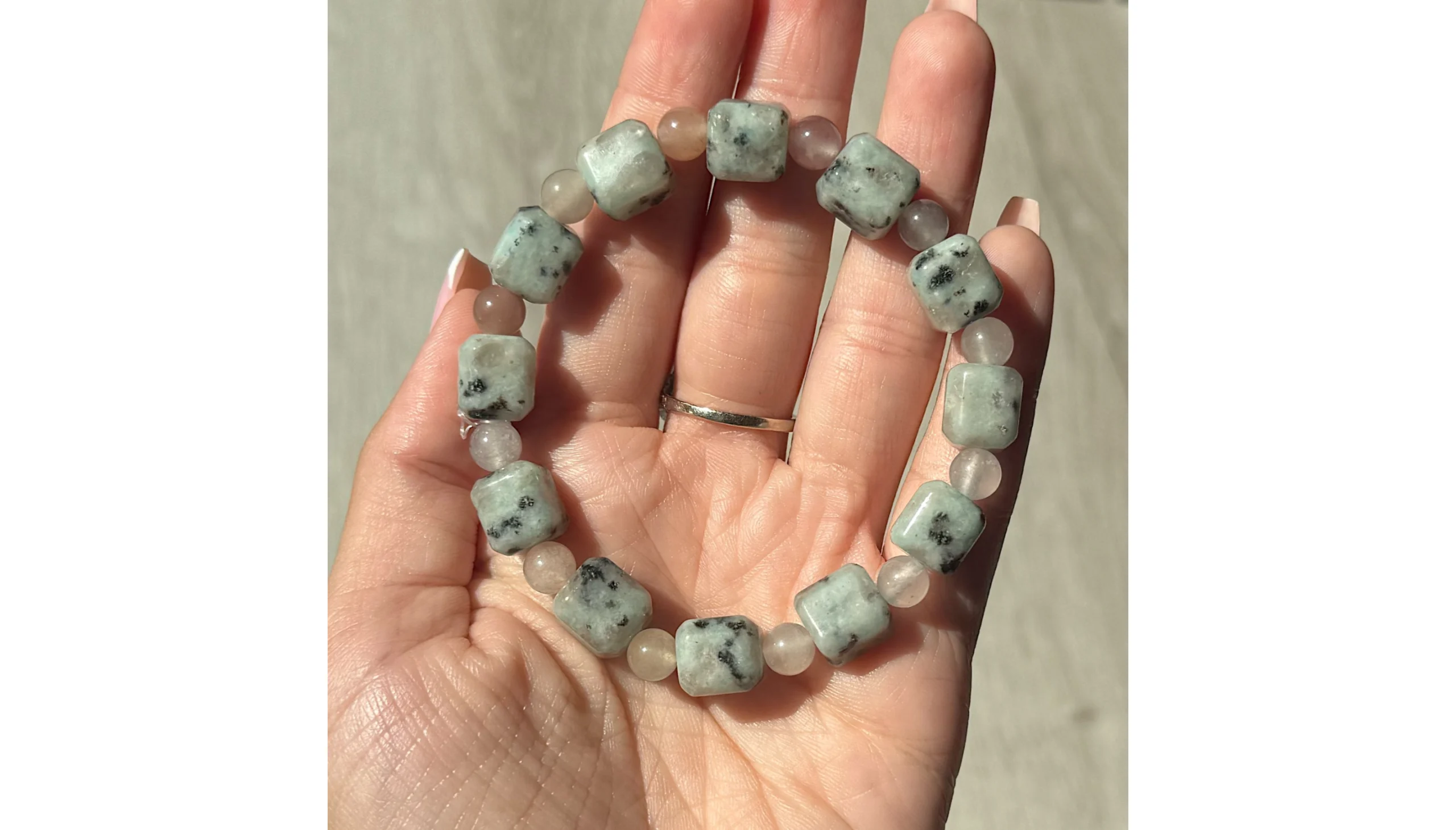 🌿🤍Verdant Harmony ~ Kiwi Jasper & Rose Quartz🤍🌿 - Image 2