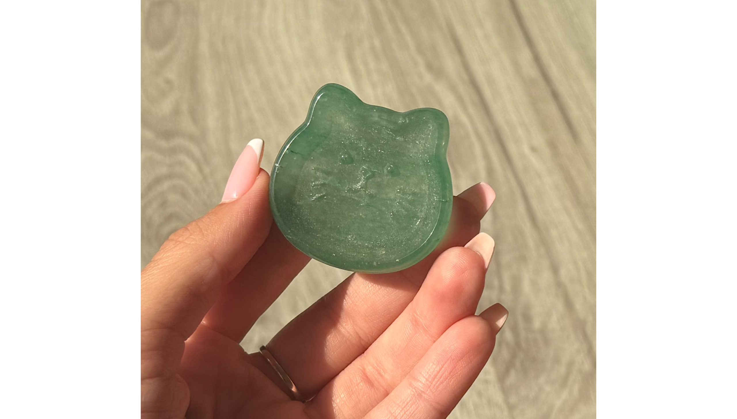 ๐๐The Lucky Familiar ~ Green Aventurine Cat Tray๐๐