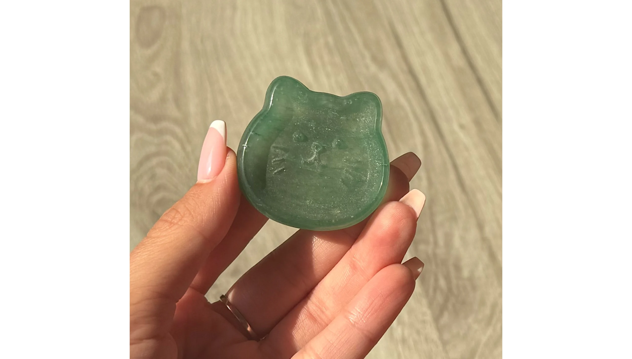 ๐๐The Lucky Familiar ~ Green Aventurine Cat Tray๐๐ - Image 3
