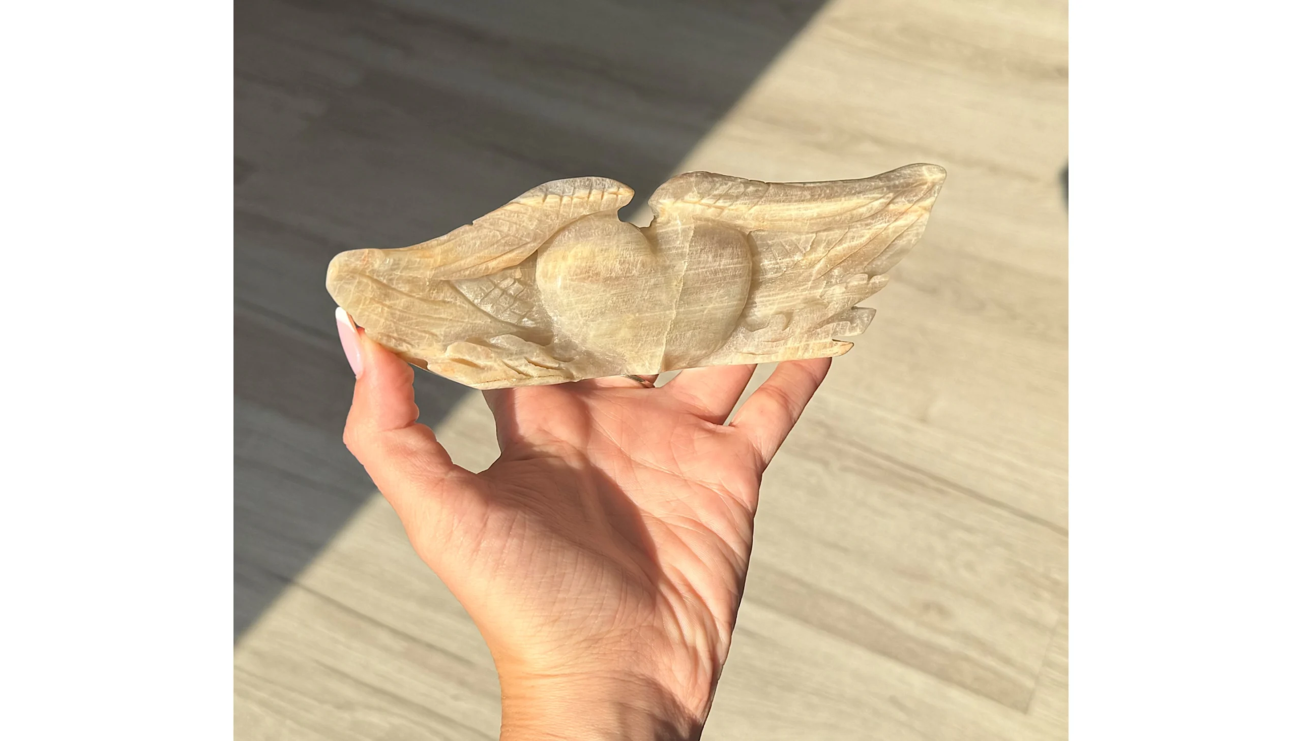 🤍🪽The Winged Heart of Selene ~ Moonstone Angel Heart🪽🤍 - Image 3
