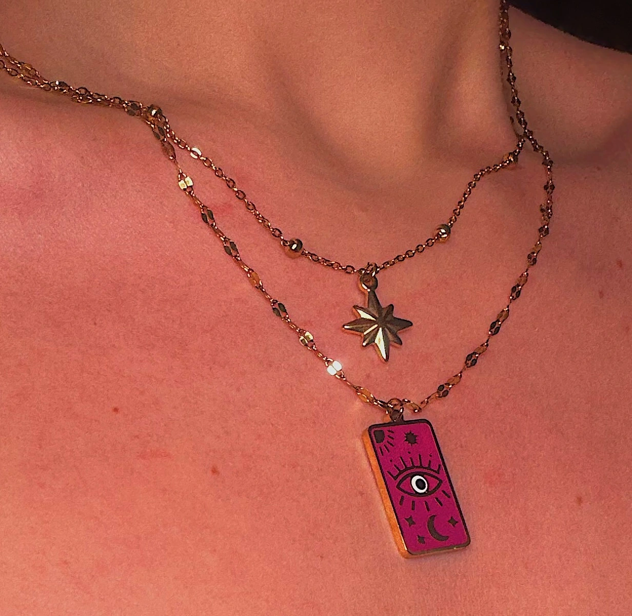 ✨🧿Twin Guardian Evil Eye Necklace🧿✨