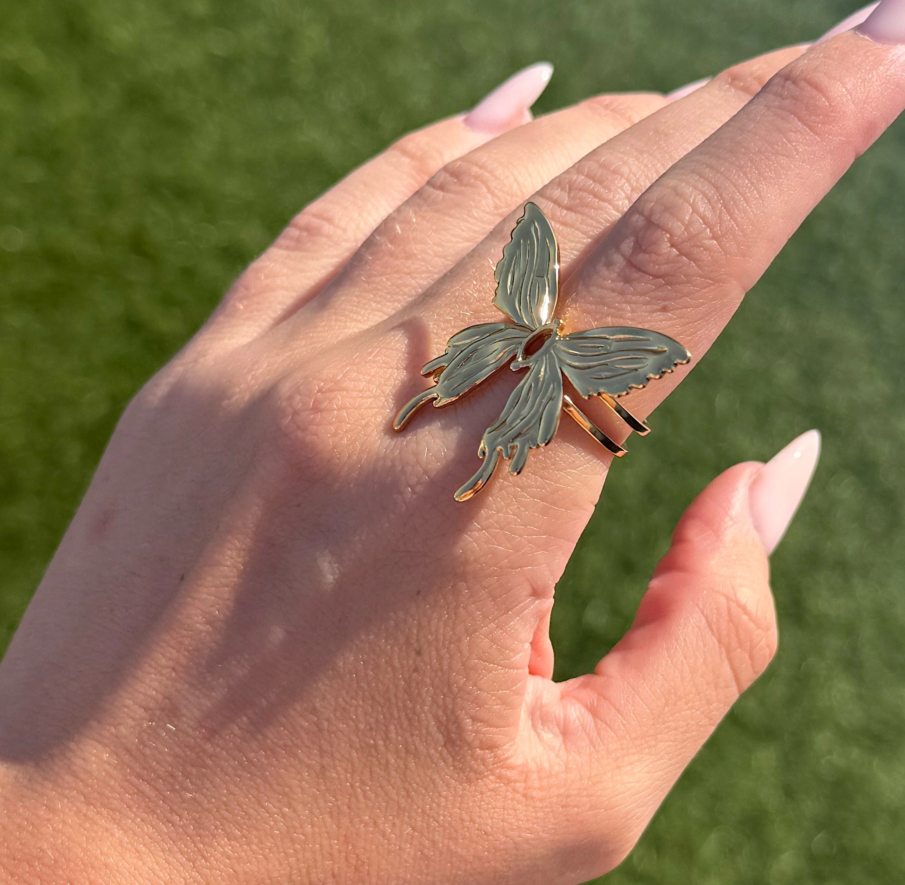 🦋The Enchanted Wing ~ 18K Gold Plated Butterfly Ring🦋 - Image 2