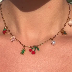 ✨🍒Cherry Wish ~ 18K Gold Plated Charm Necklace🍒✨