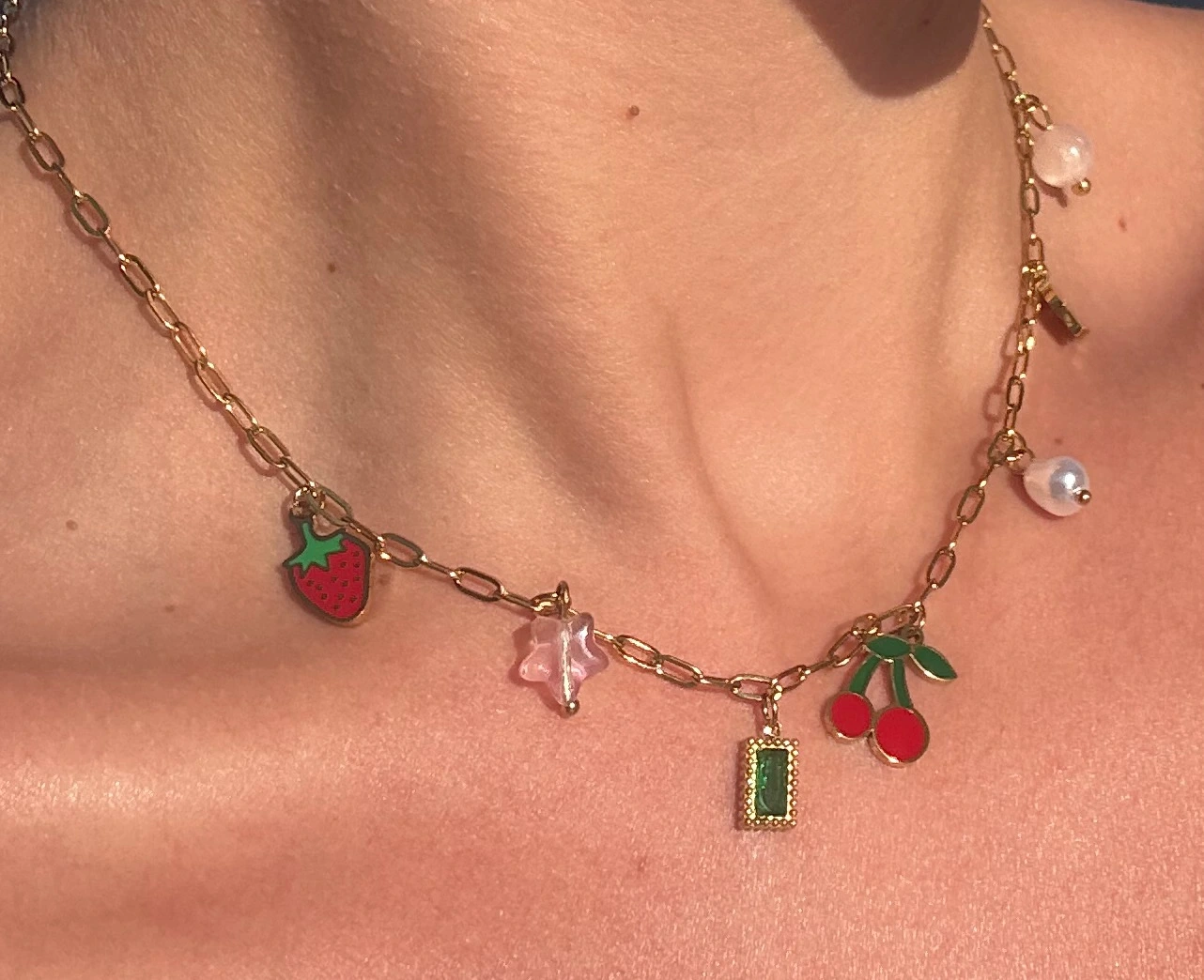 ✨🍒Cherry Wish ~ 18K Gold Plated Charm Necklace🍒✨ - Image 2