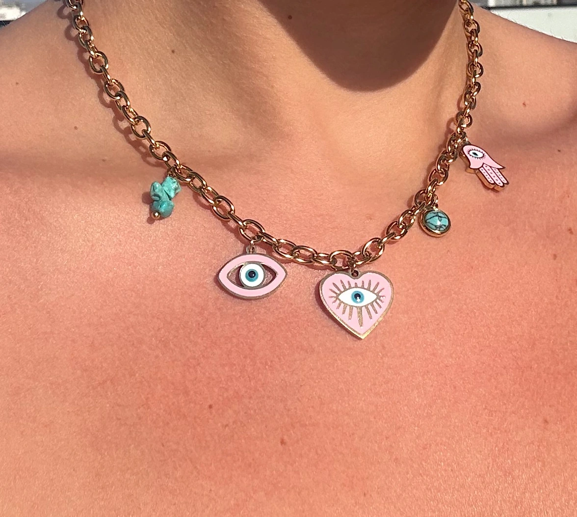 🧿💗Eyes On Me ~ 18K Gold Plated Necklace💗🧿