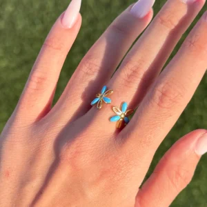🌼🩵Forget Me Not ~ 18K Gold Plated Ring🩵🌼