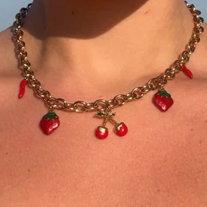 ✨🍓Cherry Bomb ~ 18K Gold Plated Necklace🍒✨