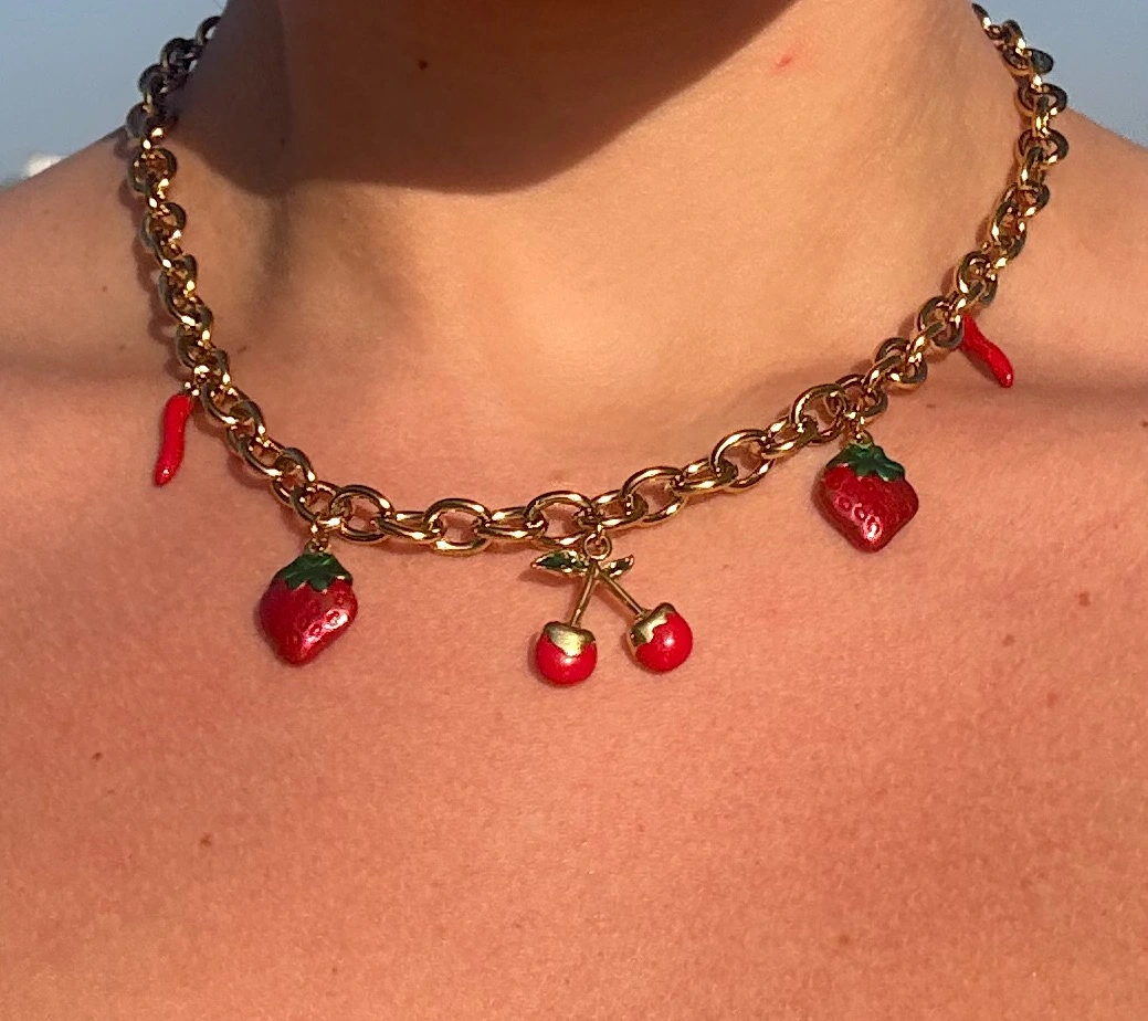 ✨🍓Cherry Bomb ~ 18K Gold Plated Necklace🍒✨