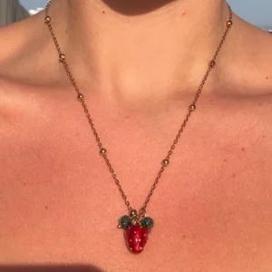 ✨🍓Strawberry Kiss ~ 18K Gold Plated Necklace🍓✨