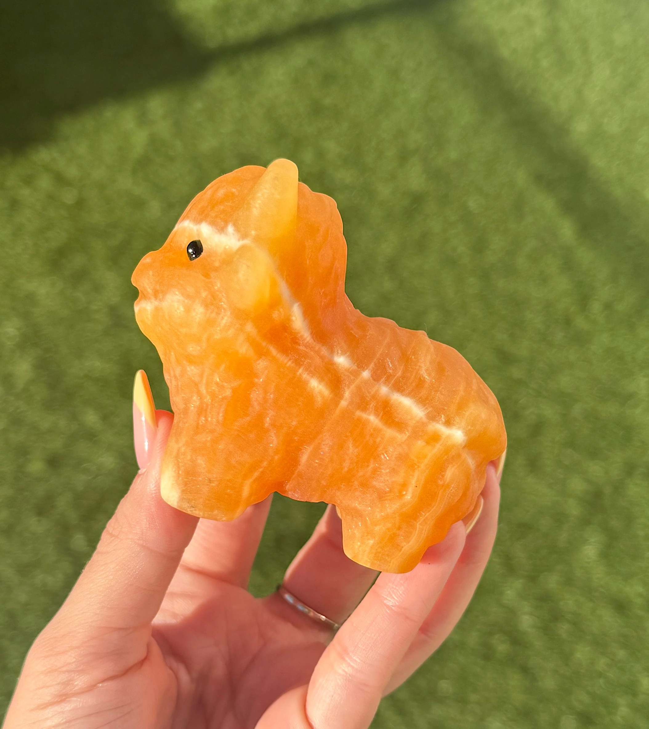 🧡🐮The Sunblush Keeper ~ Orange Calcite Highland Cow🐮🧡 - Image 2
