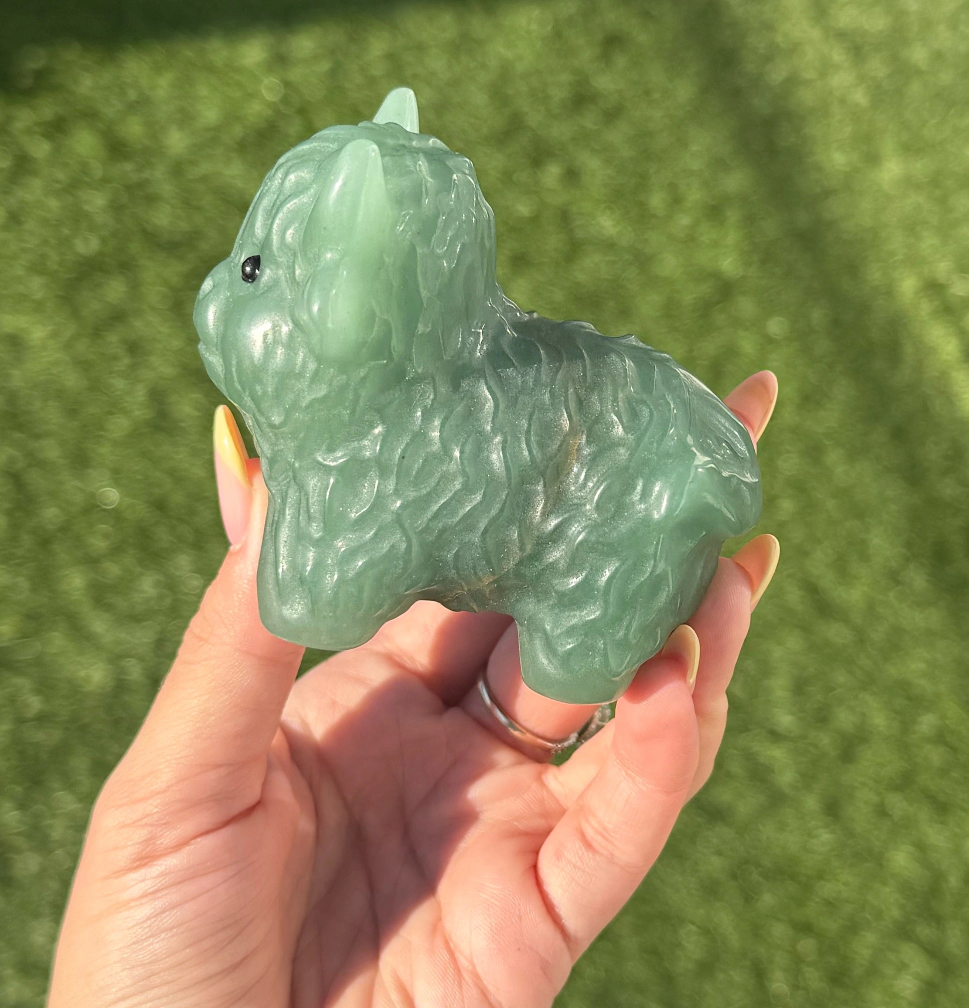 🍀🐮The Meadow Keeper ~ Green Aventurine Highland Cow🐮🍀 - Image 2