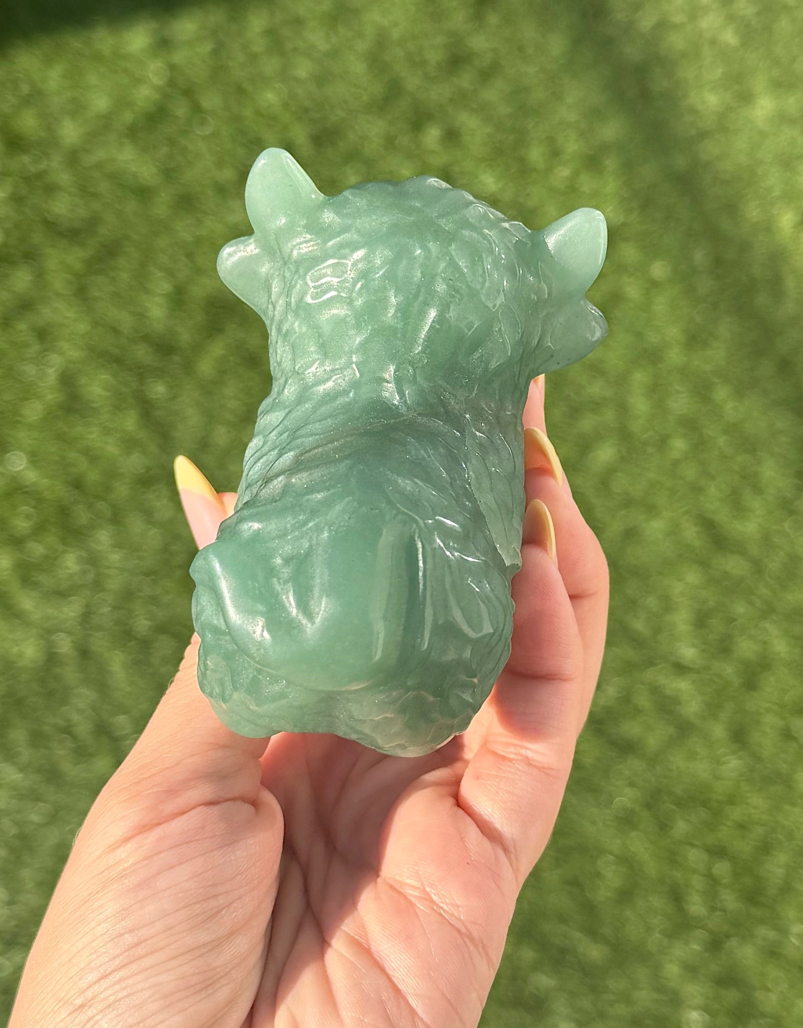 🍀🐮The Meadow Keeper ~ Green Aventurine Highland Cow🐮🍀 - Image 3