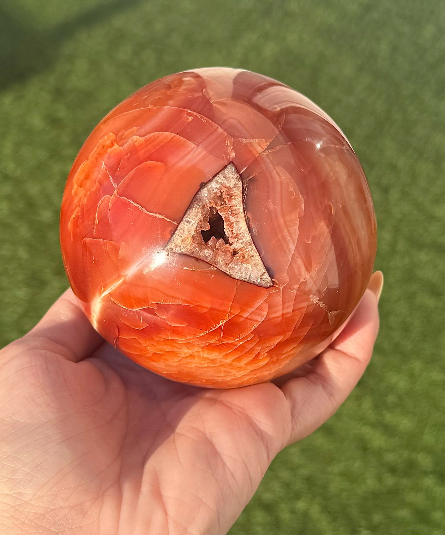🔥✨The Phoenix Core ~ Carnelian Druzy Sphere✨🔥