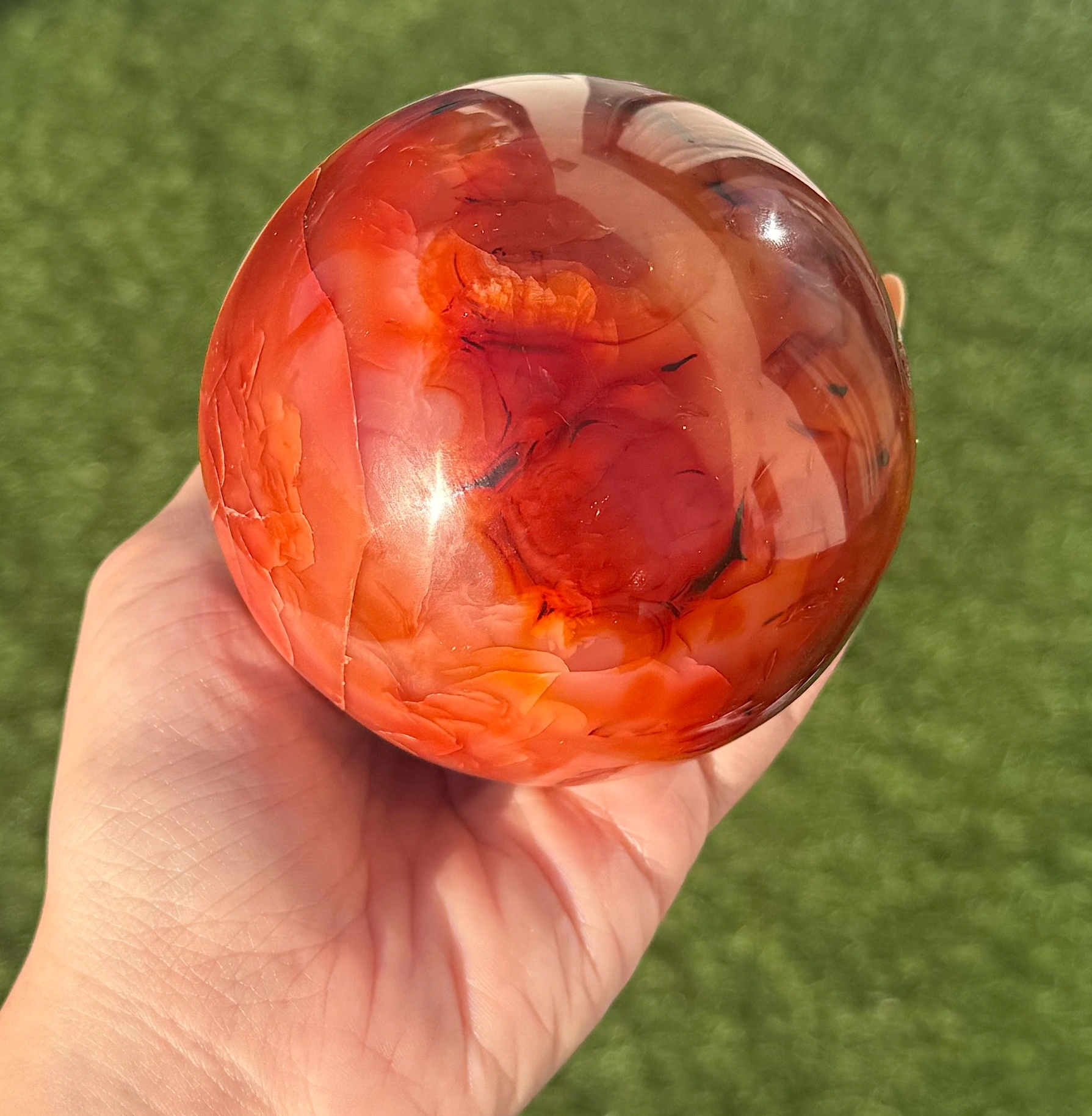 🔥✨The Phoenix Core ~ Carnelian Druzy Sphere✨🔥 - Image 5