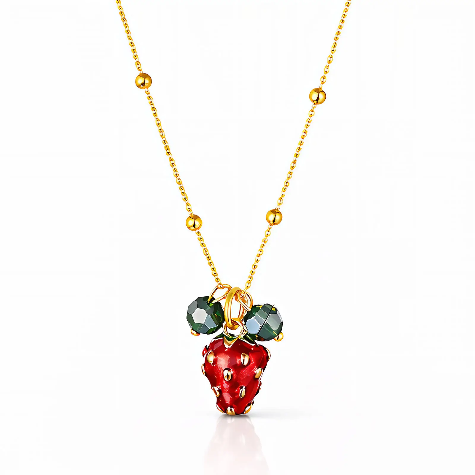✨🍓Strawberry Kiss ~ 18K Gold Plated Necklace🍓✨ - Image 2