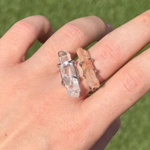 ✨🍊Tangerine Quartz & Clear Quartz Alignment Ring🤍✨
