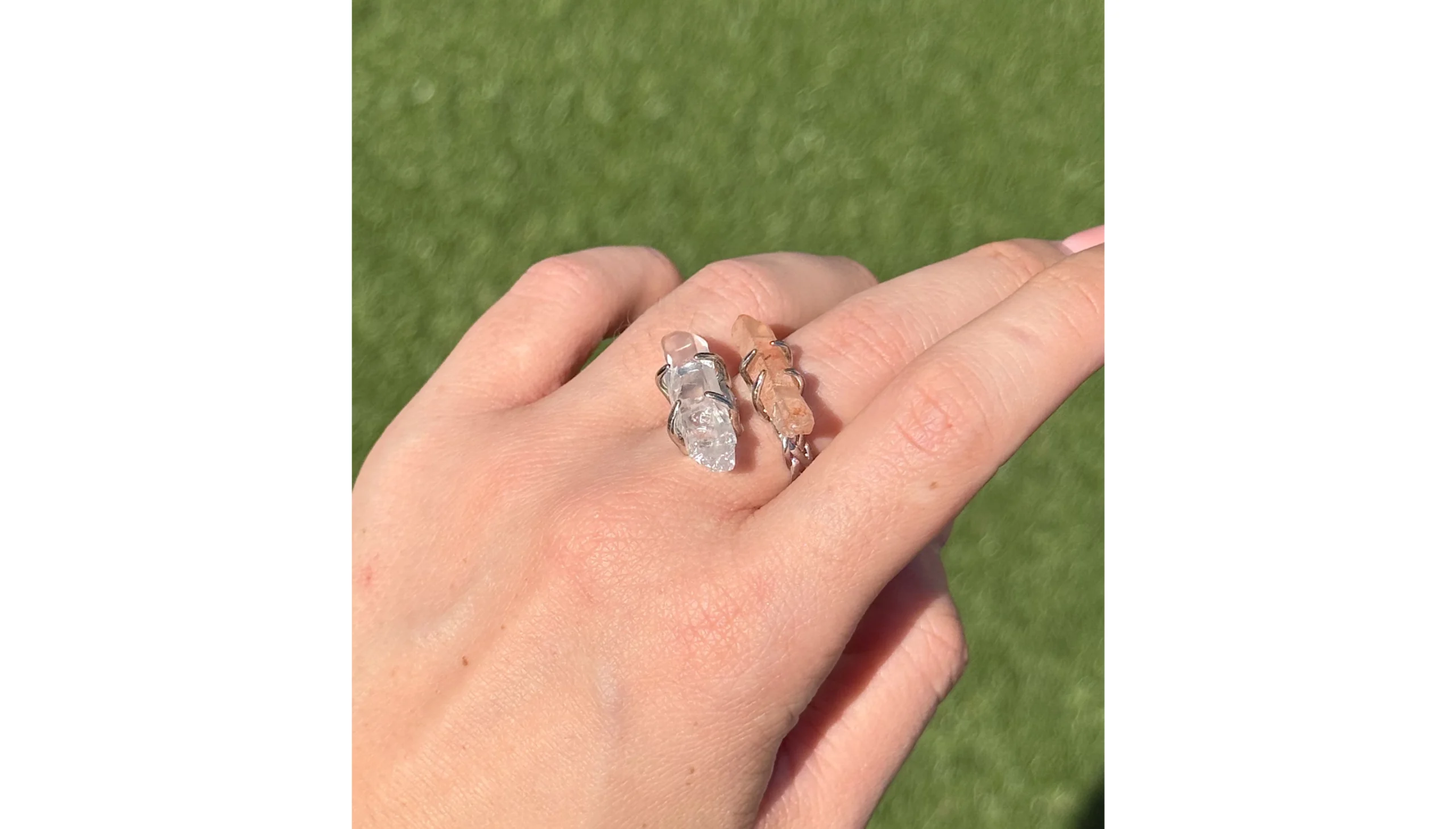 ✨🍊Tangerine Quartz & Clear Quartz Alignment Ring🤍✨ - Image 2