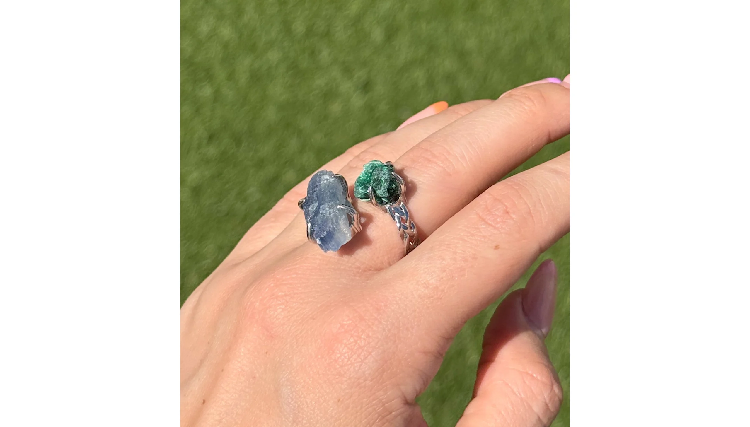 ✨💚Velvet Malachite & Kunzite Heartspell Ring🩵✨ - Image 2
