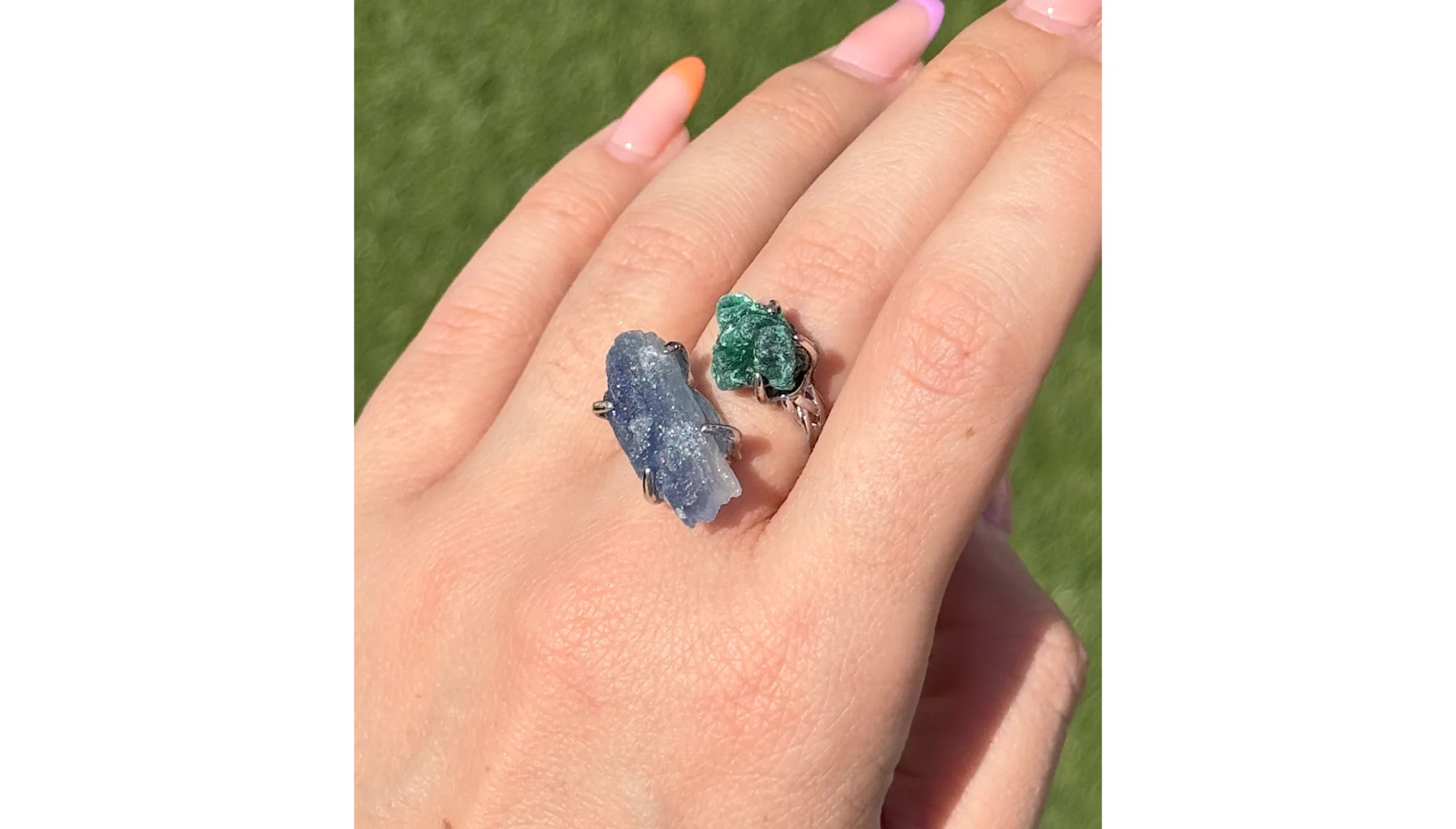✨💚Velvet Malachite & Kunzite Heartspell Ring🩵✨