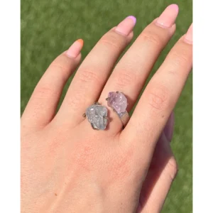 ✨💚Fluorite & Amethyst Veilkeeper Ring🔮✨