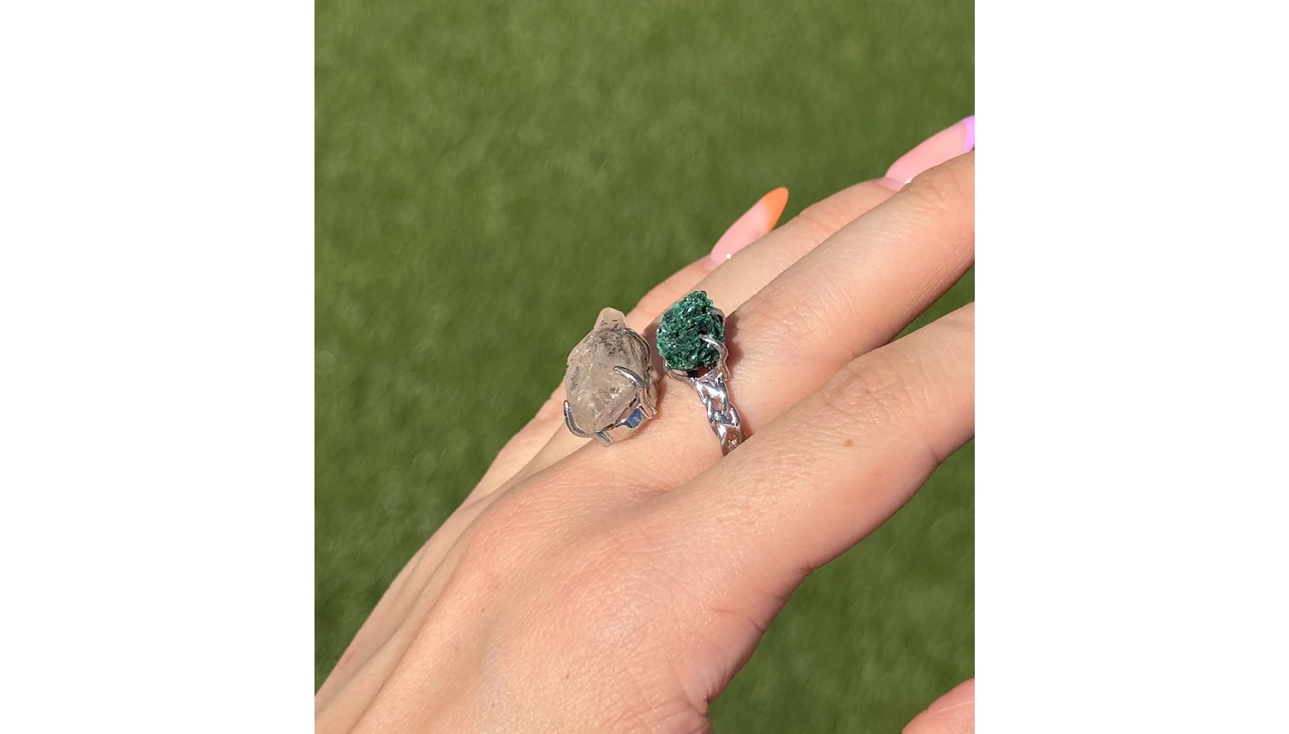 ✨🌿Malachite & Garden Quartz Earthspell Ring🤍✨ - Image 2
