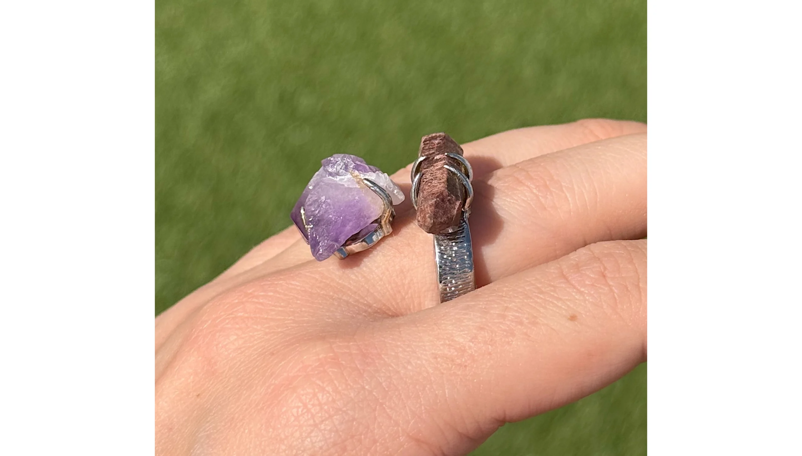 ✨🪻Amethyst & Pink Jasper Veilroot Ring🌸✨ - Image 3