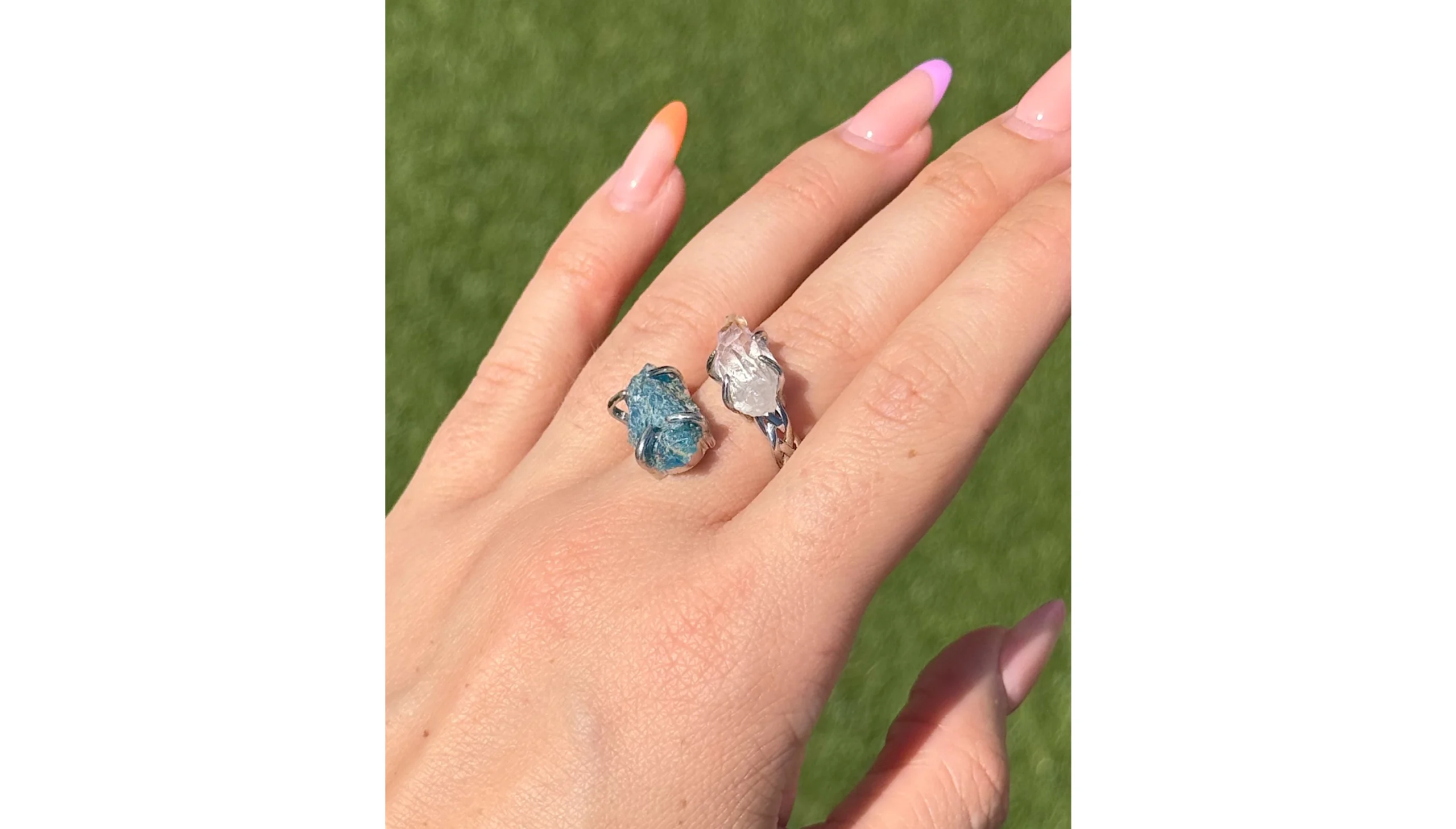 ✨🩵Blue Apatite & Clear Quartz Spellcurrent Ring🤍✨ - Image 2