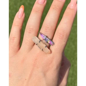 ✨💜Aura Kyanite & Tangerine Quartz Solar Spell Ring🍊✨