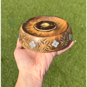 🌿🕯️ Mango Wood Ritual Burner ~ The Blooming Smoke 🕯️🌿