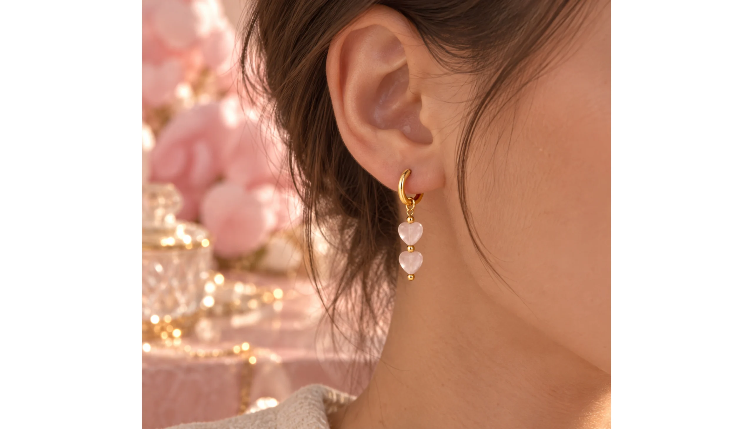💗✨Cupid’s Little Love Charms ~ Rose Quartz 18K Gold Plated✨💗