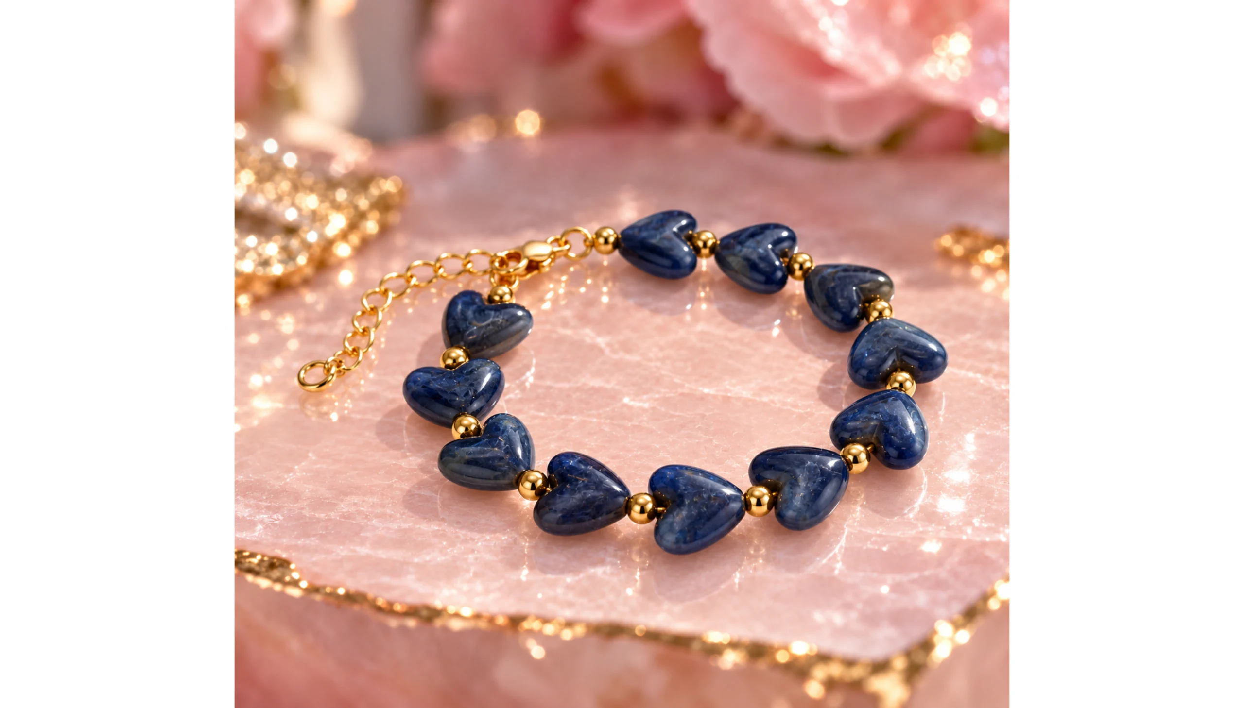 💙✨ Midnight Heart ~ Blue Agate 18K Gold Plated🌙💫