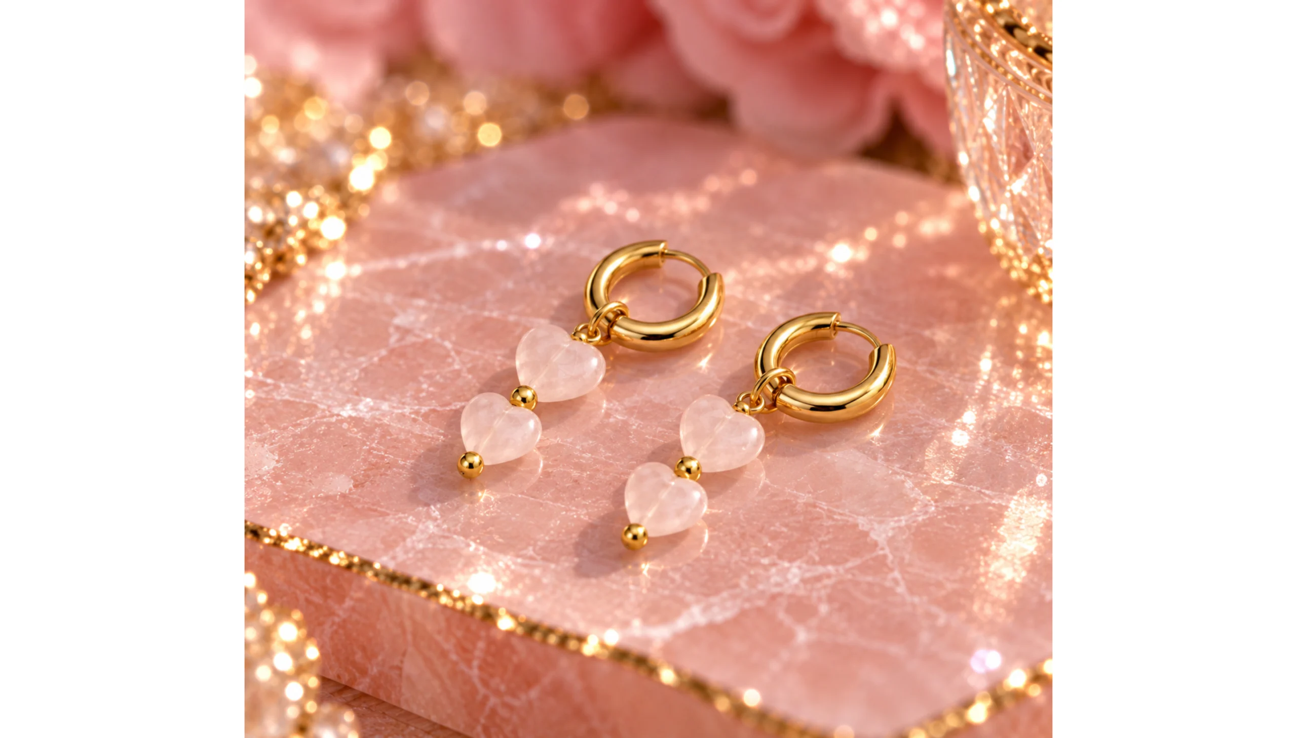 💗✨Cupid’s Little Love Charms ~ Rose Quartz 18K Gold Plated✨💗 - Image 2