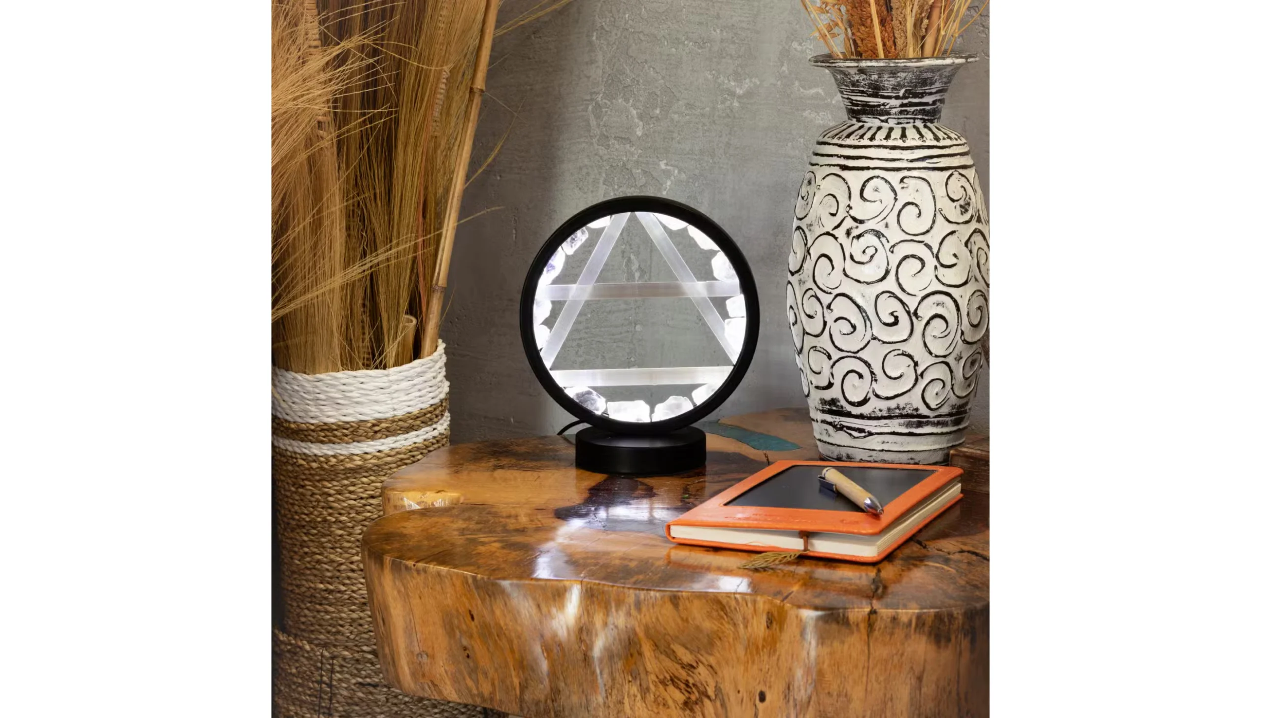 🤍🜁 The Breath of Creation Gemstone Halo Lamp 🜁🤍