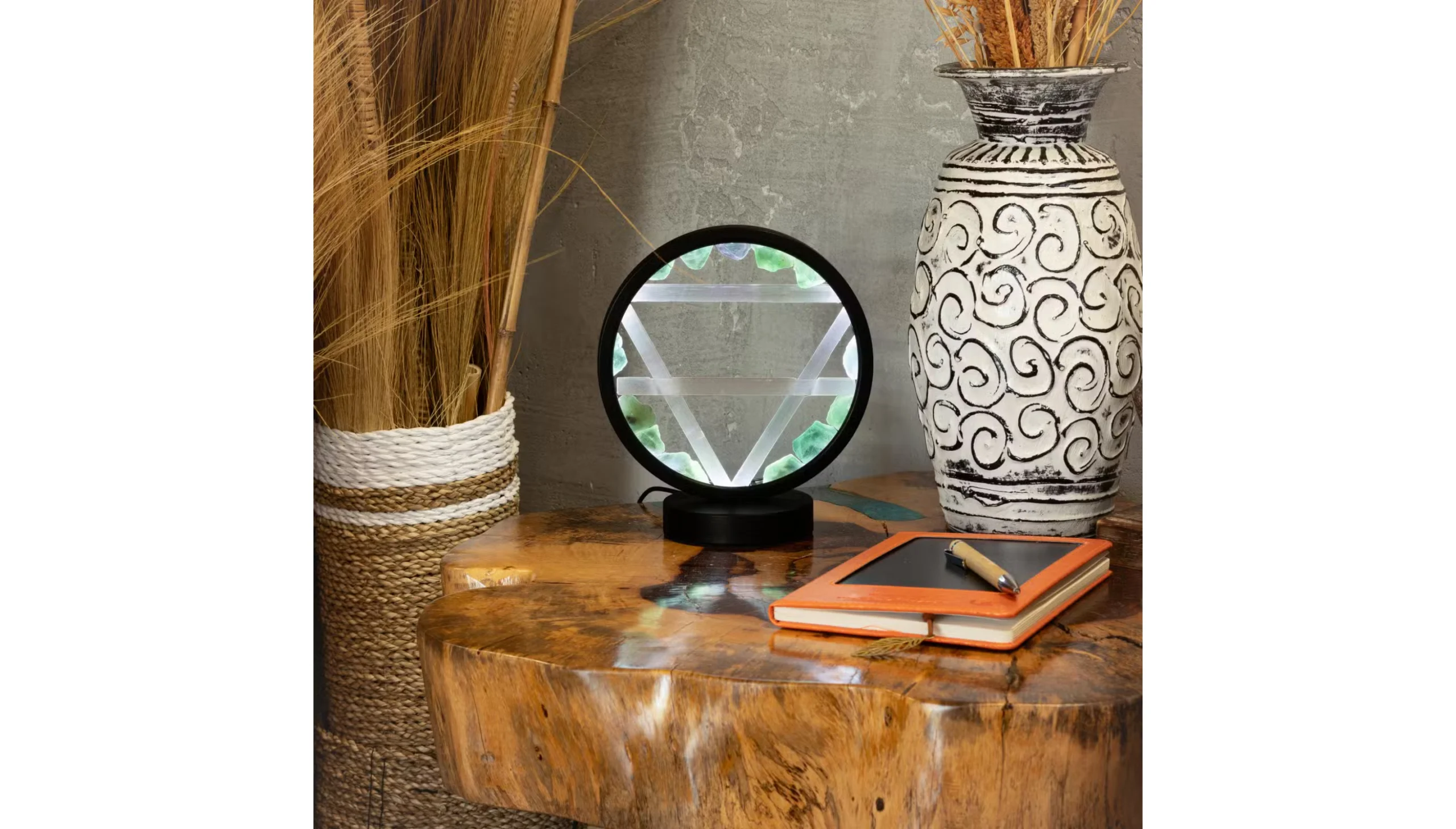 🌿🜃 The Earthkeeper Gemstone Halo Lamp 🜃🌿